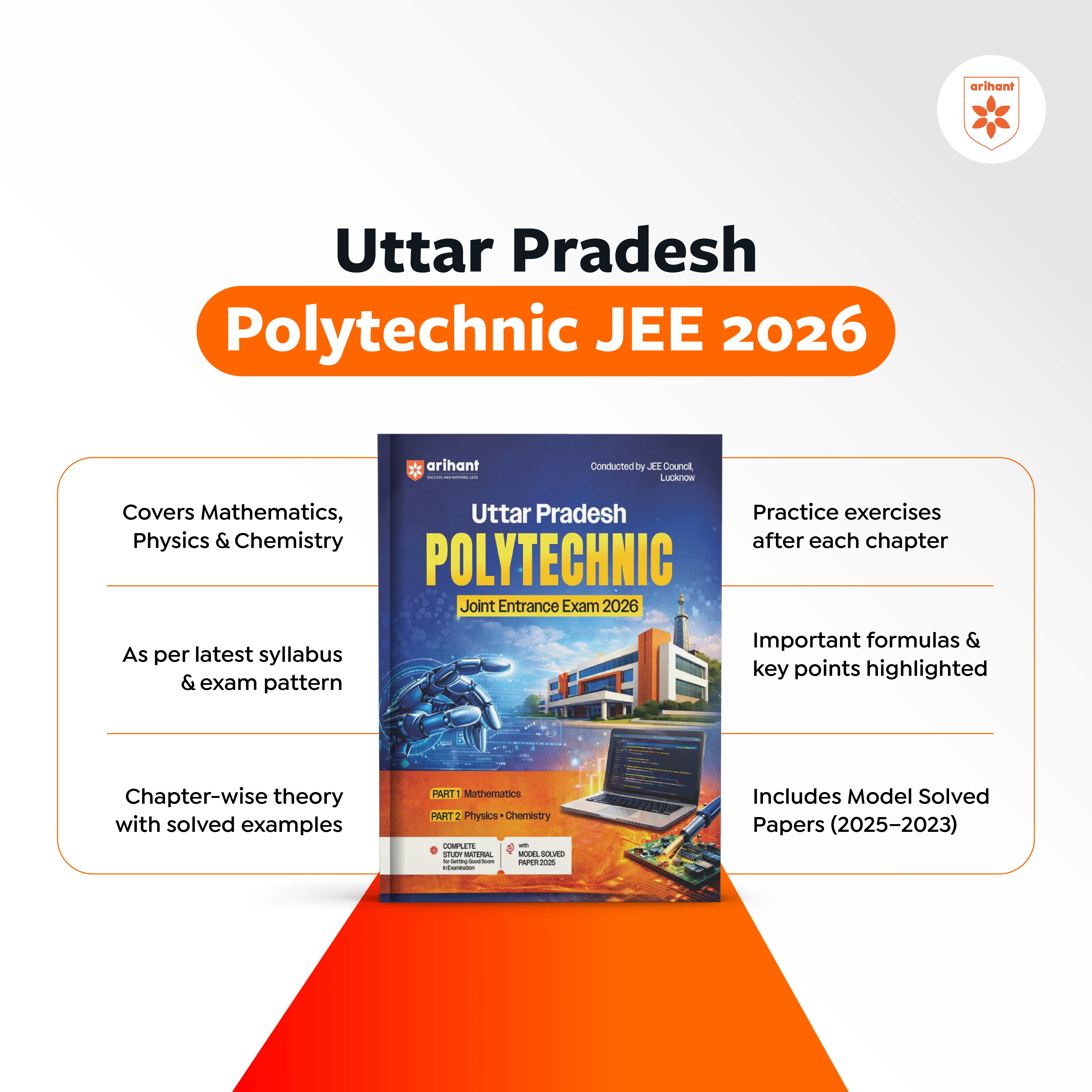 Uttar Pradesh Polytechnic Entrance Exam 2026 | Complete Study Guide | Mathematics, Physics & Chemistry | Latest JEECUP Pattern Based with Model Solved Paper 2025 | English Medium - Image 2