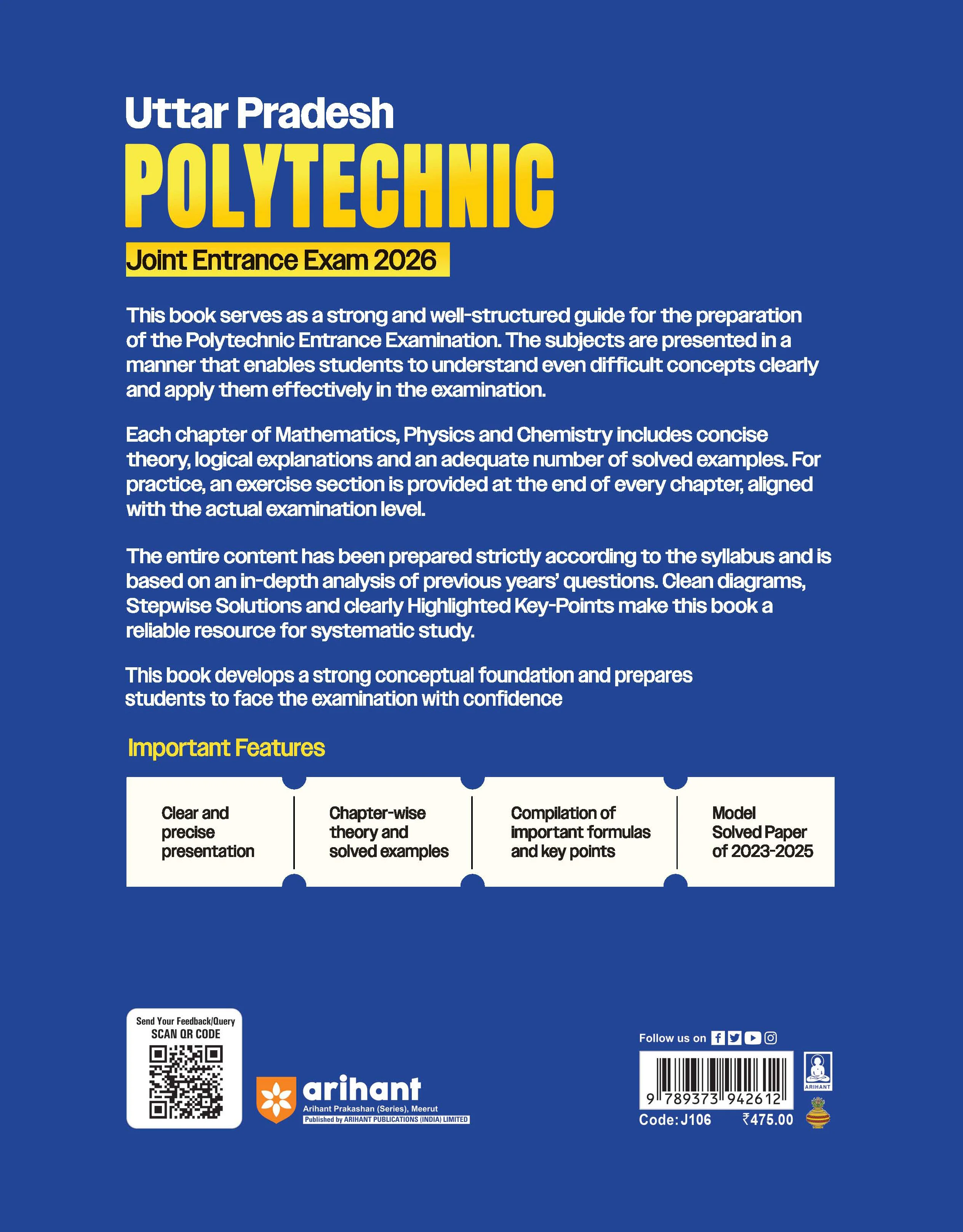 Uttar Pradesh Polytechnic Entrance Exam 2026 | Complete Study Guide | Mathematics, Physics & Chemistry | Latest JEECUP Pattern Based with Model Solved Paper 2025 | English Medium - Image 4