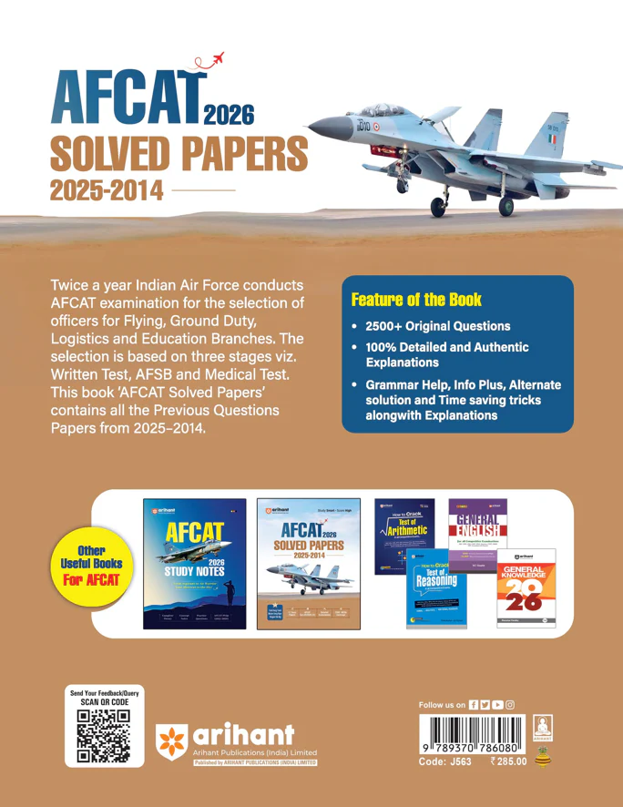 AFCAT 2026 | 12 Years Solved Papers (2025–2014) | 2500+ MCQs with Detailed Explanations | AFCAT Cut Off (2025–22) & Trend Analysis | For Flying, Technical & Non-Technical Branches - Image 8