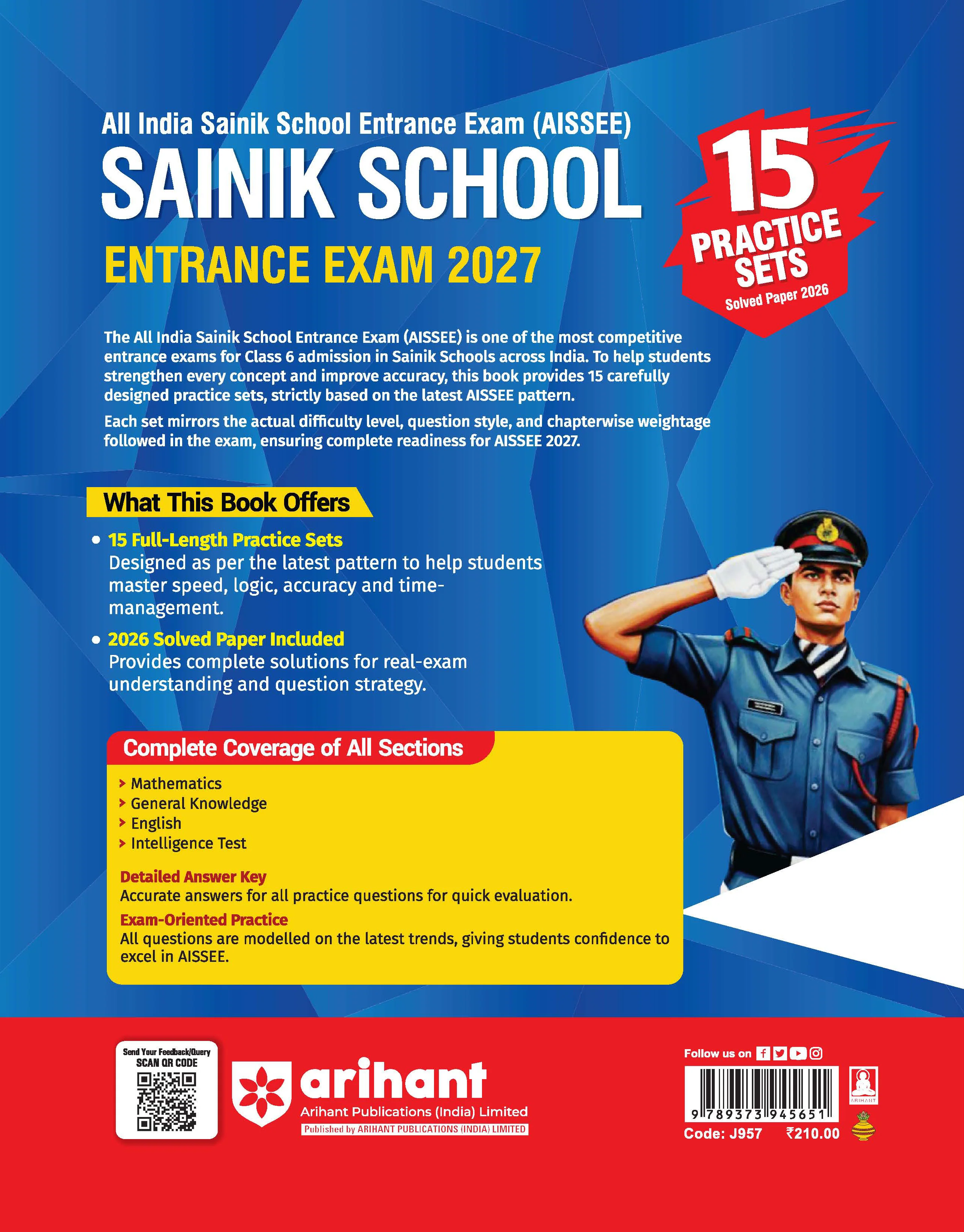 AISSEE Sainik School Class 6 Entrance Exam 2027 | Practice Sets with Solved Paper 2026 | With OMR Sheet | As per Latest Exam Pattern - Image 8