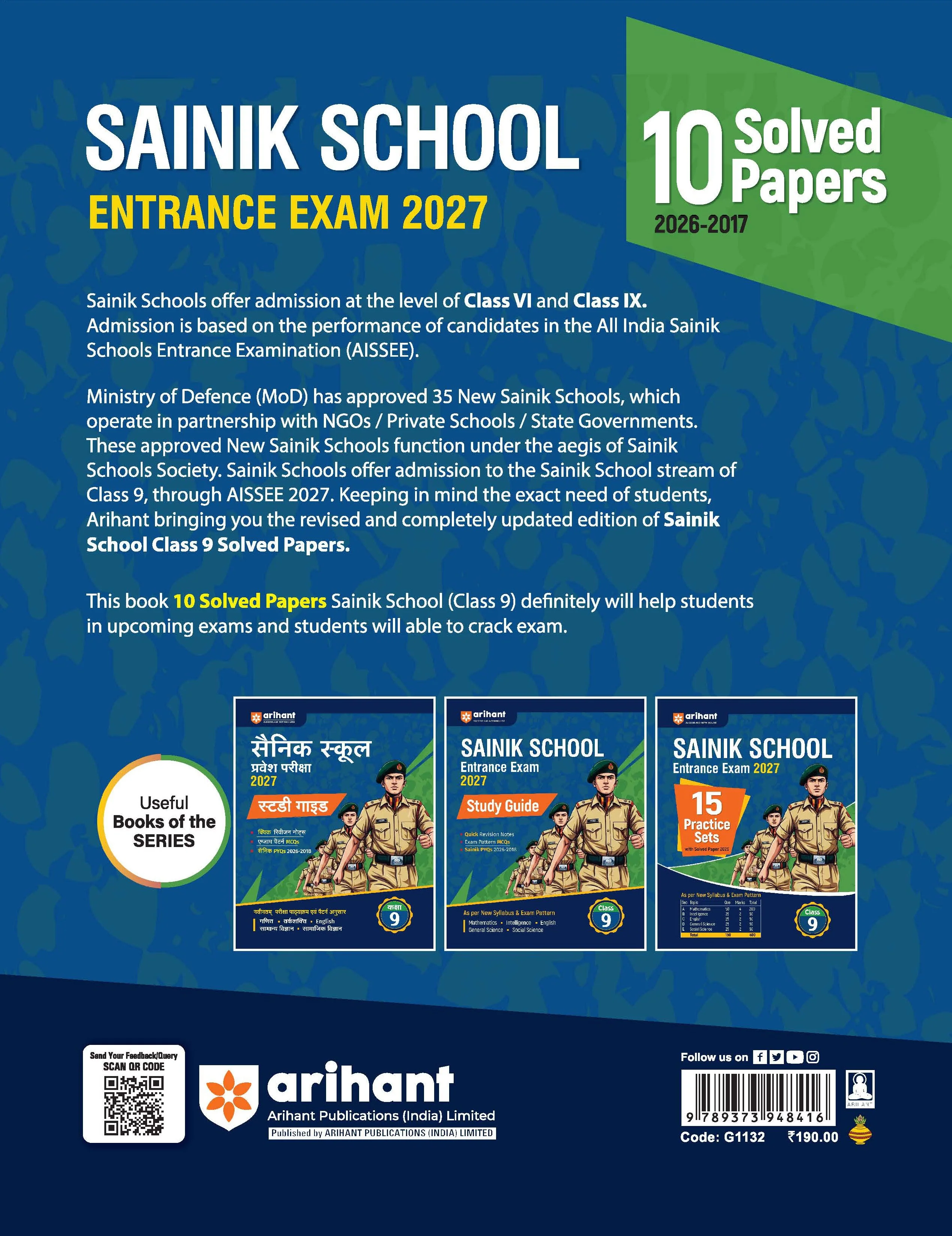 AISSEE Sainik School Class 9 Entrance Exam 2027 | 10 Solved Papers (2026- 2017) | Errorless & Authentic Solutions - Image 8
