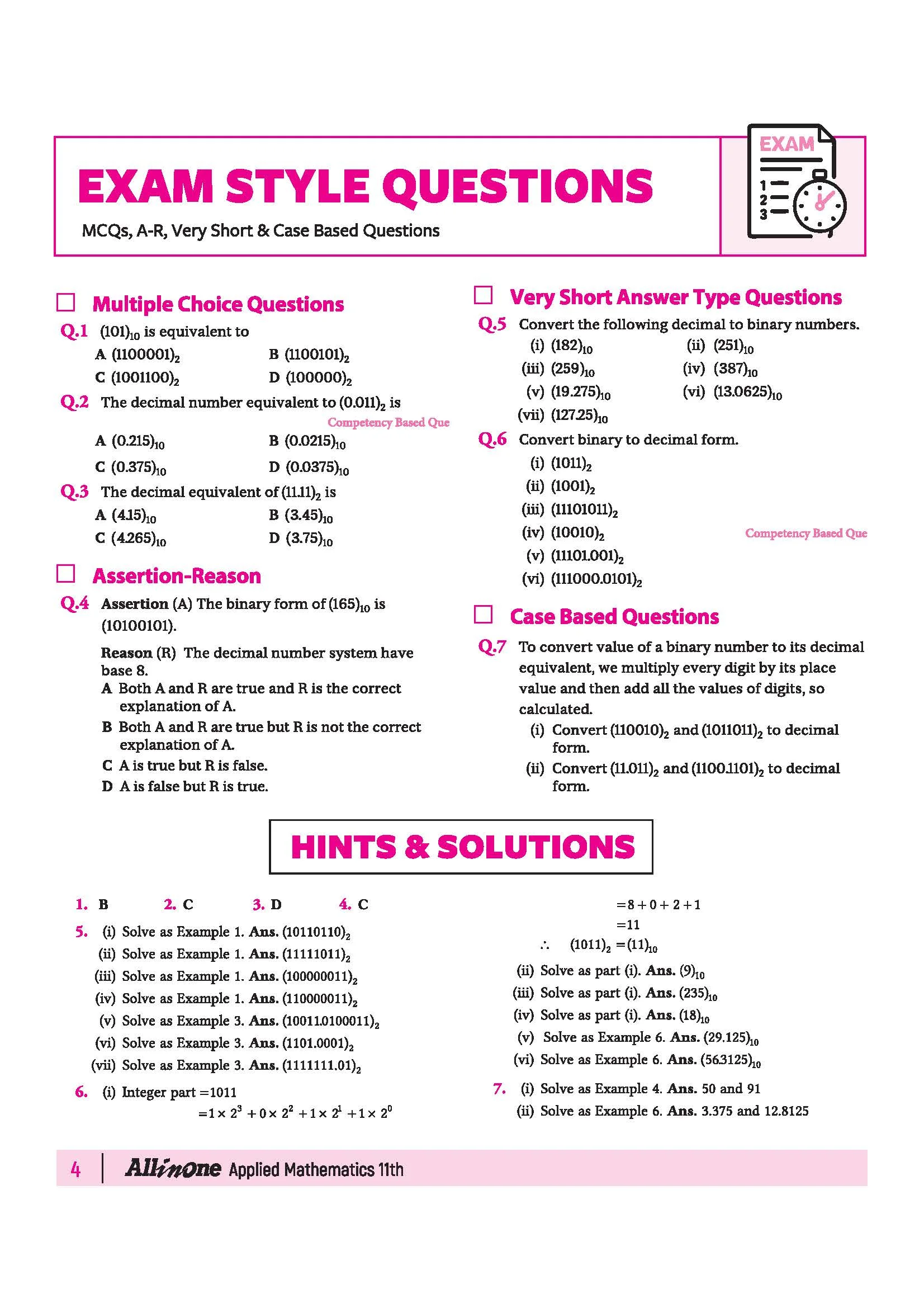 All in One Applied Mathematics Class 11 for CBSE Exam 2026-27 | NCERT Based Complete Theory, Practice Exercises, CBQs, A-R, Sample Papers & Mind Maps | Revised Edition as per Latest Syllabus - Image 10