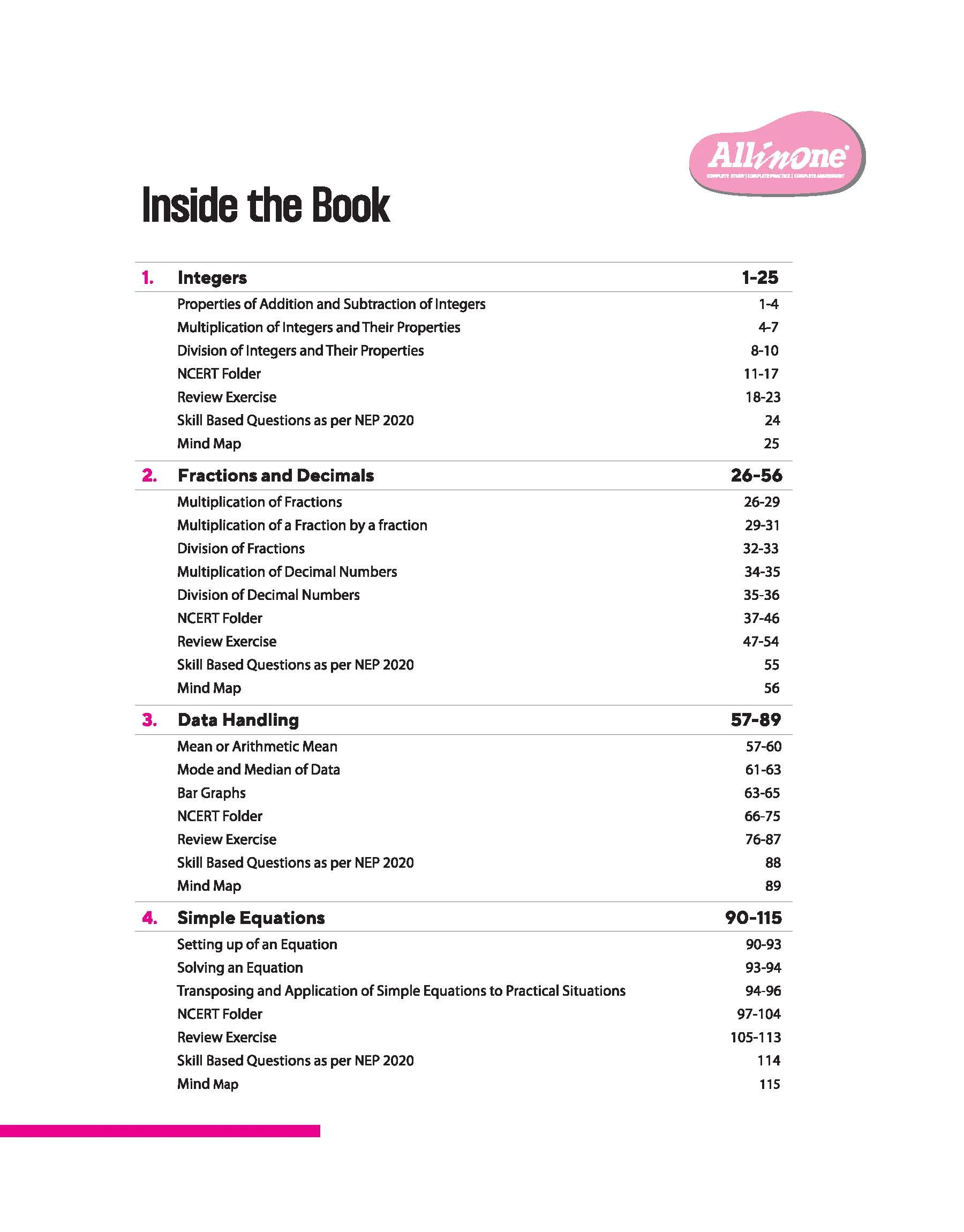 CBSE All in One Mathematics Class 7 Exam 2025-26 | Sample Question Papers, Mind Map & Competency Based Questions | Based on Latest NCERT - Image 2