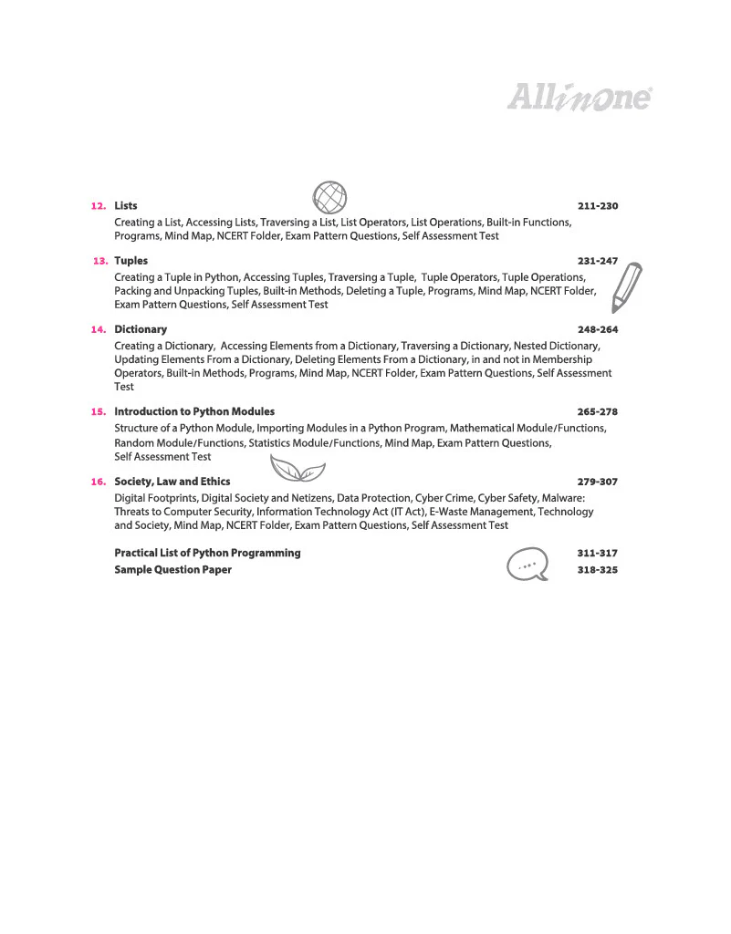 All in One Computer Science Class 11 for CBSE Exam 2026-27 | NCERT Based Complete Theory, Practice Exercises, CBQs, A-R, Sample Papers & Mind Maps | Revised Edition as per Latest Syllabus - Image 6