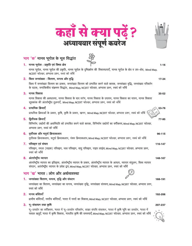 All in One Geography (Bhugol) Class 12 for CBSE Exam 2026-27 | NCERT Based Complete Theory, Practice Exercises, CBQs, A-R, Sample Papers & Mind Maps | Revised Edition as per Latest Syllabus - Image 5