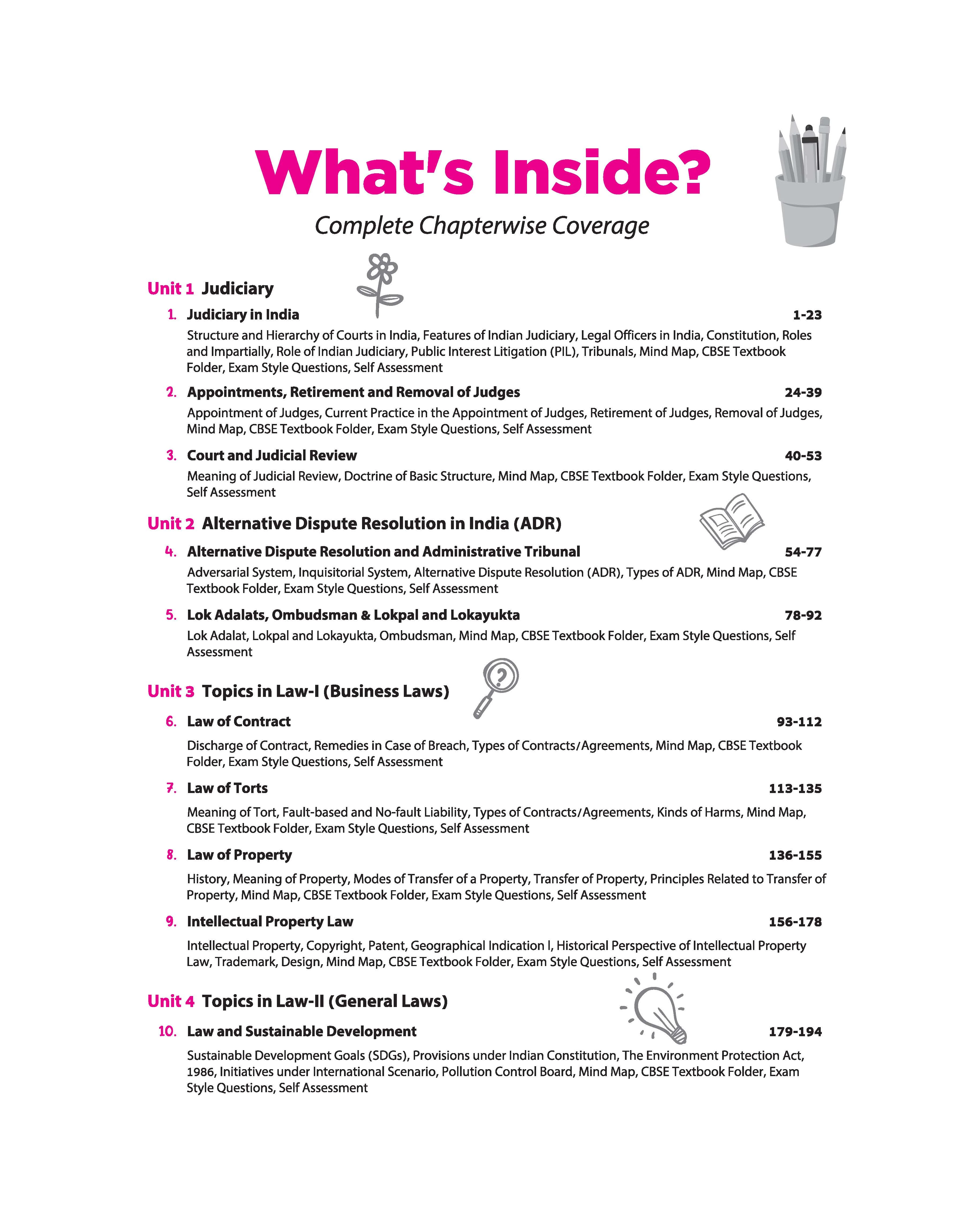 All in One Legal Studies Class 12 for CBSE Exam 2026-27 | NCERT Based Complete Theory, Practice Exercises, CBQs, A-R, Sample Papers & Mind Maps | Revised Edition as per Latest Syllabus - Image 5