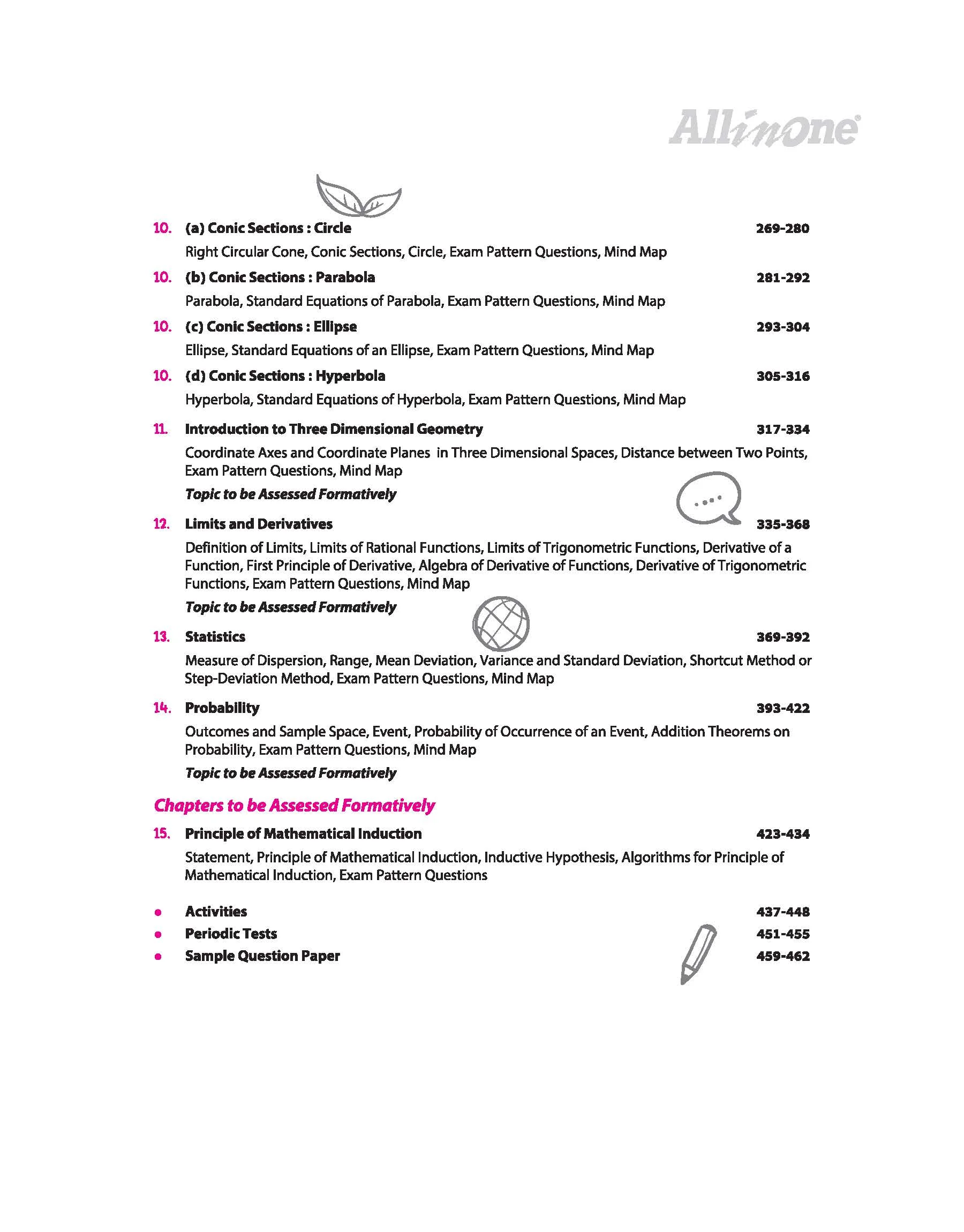 All in One  Mathematics Class 11 for CBSE Exam 2026-27 | NCERT Based Complete Theory, Practice Exercises, CBQs, A-R, Sample Papers & Mind Maps | Revised Edition as per Latest Syllabus - Image 6