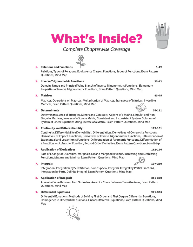 All in One Mathematics Class 12 for CBSE Exam 2026-27 | NCERT Based Complete Theory, Practice Exercises, CBQs, A-R, Sample Papers & Mind Maps | Revised Edition as per Latest Syllabus - Image 5