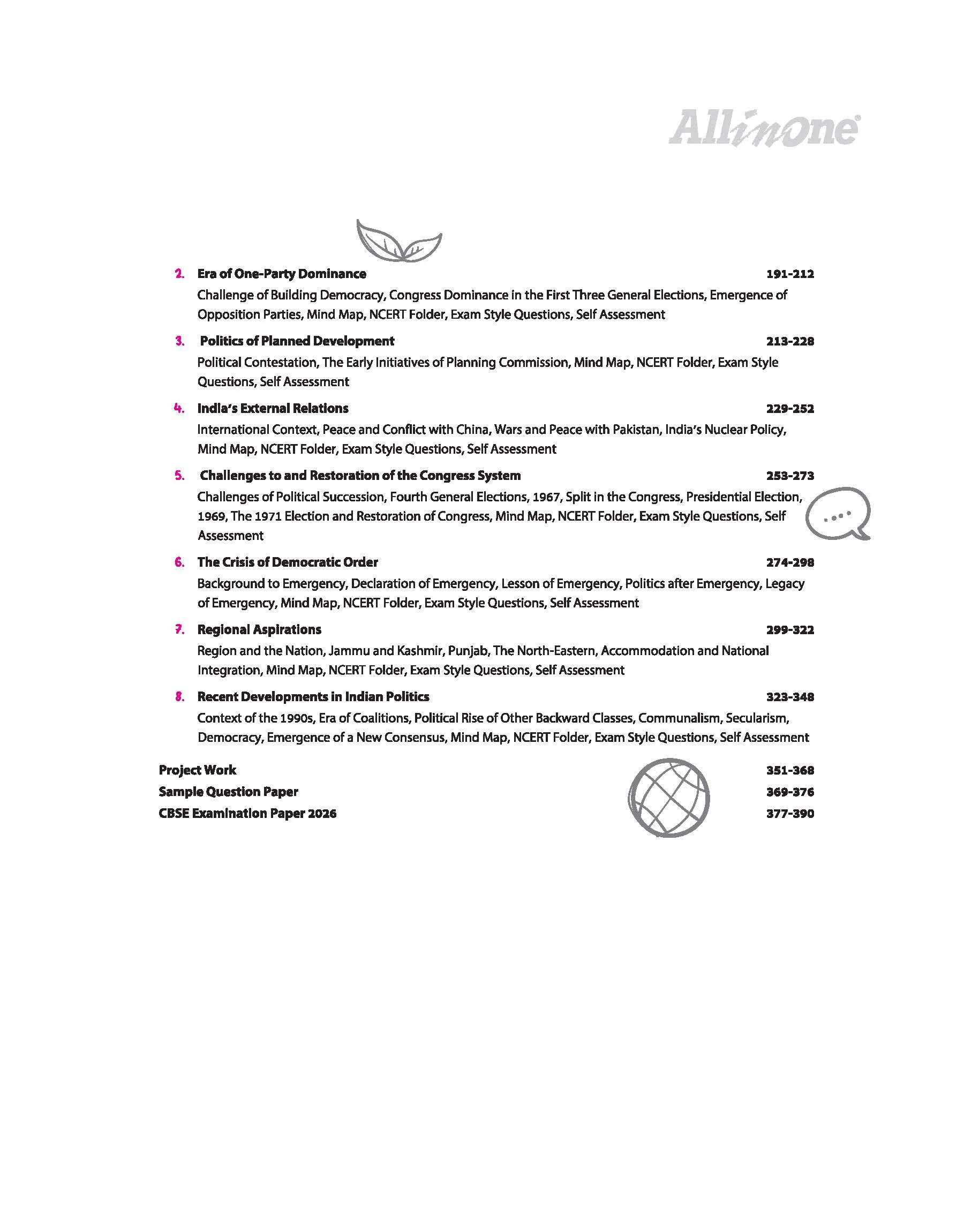 All in One Political Science Class 12 for CBSE Exam 2026-27 | NCERT Based Complete Theory, Practice Exercises, CBQs, A-R, Sample Papers & Mind Maps | Revised Edition as per Latest Syllabus - Image 6