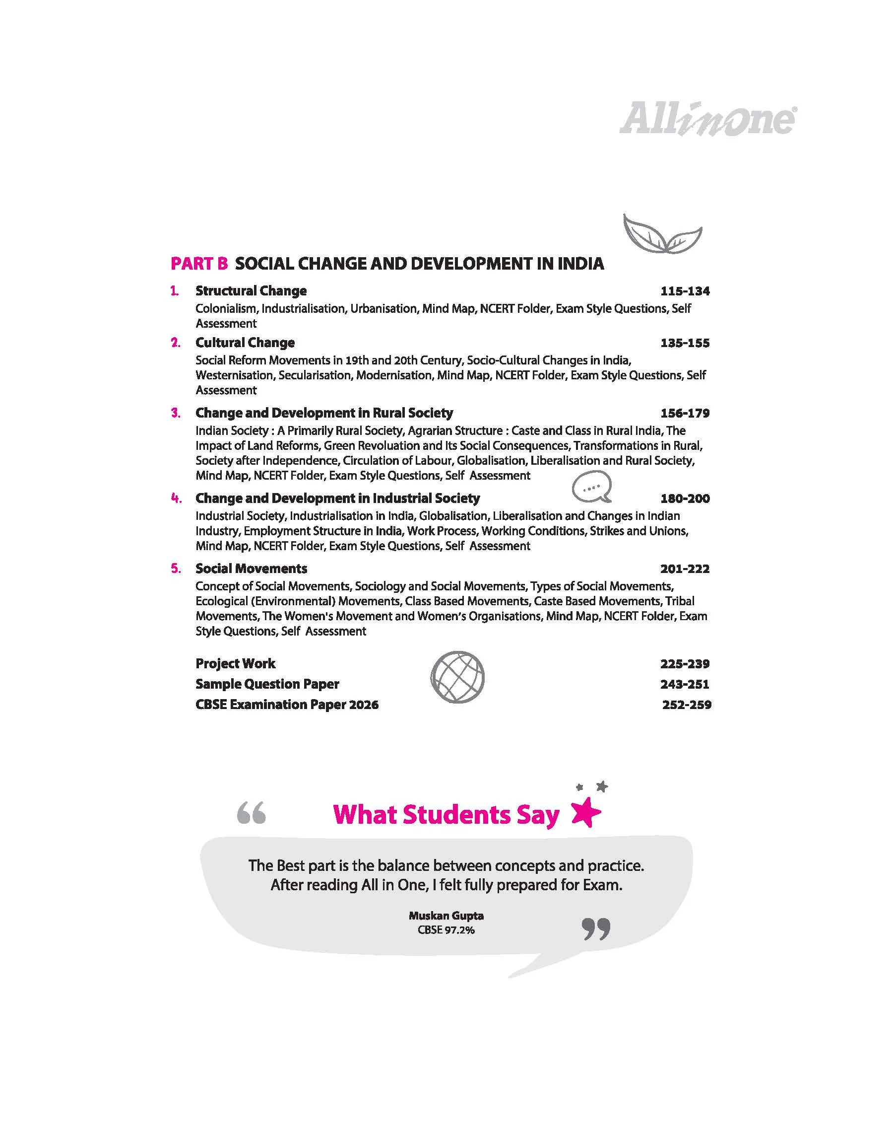 All in One Sociology Class 12 for CBSE Exam 2026-27 | NCERT Based Complete Theory, Practice Exercises, CBQs, A-R, Sample Papers & Mind Maps | Revised Edition as per Latest Syllabus - Image 6