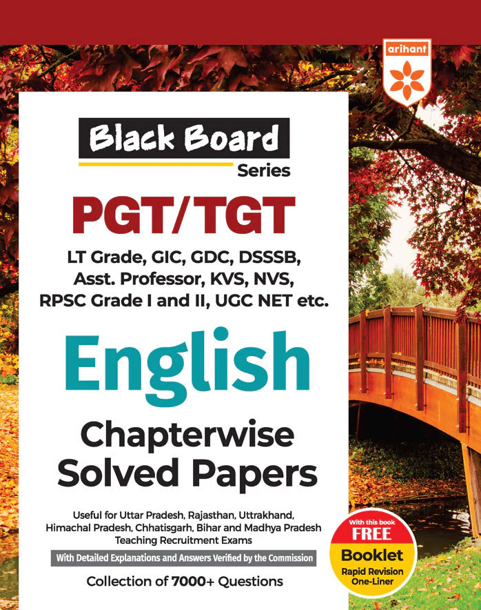 Black Board Series PGT/TGT English | Chapterwise Solved Papers | 5000+ MCQs with Explanations | For LT Grade, GIC, DSSSB, Asst. Professor, KVS, NVS, RPSC, BPSC & Other Teacher Exams