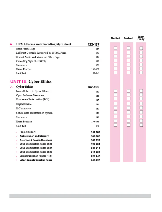 CBSE All in One Computer Applications Class 10 Exam 2025-26 | Practice Exercise, Sample Papers & Board Papers, HTML Codes, MCQs, A-R, Fil-ups - Image 4