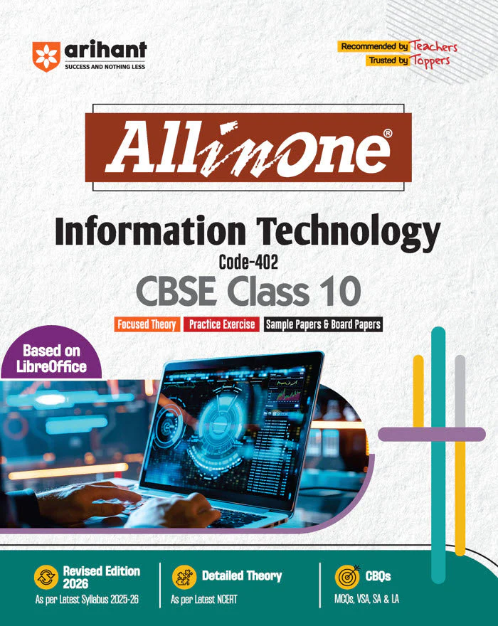 CBSE All In One Information Technology Class 10 Exam 2025-26 | Practice Exercise, Sample Papers & Board Papers, CBQs, MCQs | Revised Edition 2026