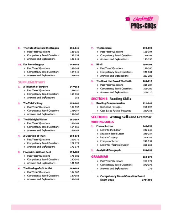 Checkmate CBSE Class 10  English Language & Literature | PYQs & CBQs (Competency Based Questions & Previous Year Question)| Updated Edition 2026 - Image 4