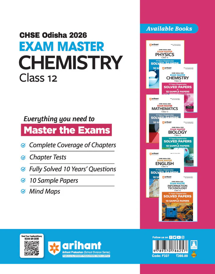CHSE Odisha Class 12 Chemistry Master 2026 | 10 Years Chapterwise Solved Papers & 10 Sample Papers | Fully Revised Edition | +2 Second Year - Image 2