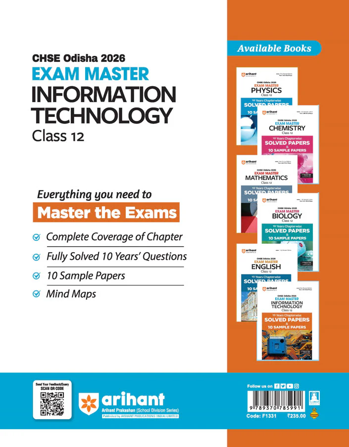 CHSE Odisha Class 12 Information Technology Master 2026 | 10 Years Chapterwise Solved Papers & 10 Sample Papers | Fully Revised Edition | +2 Second Year (Arts, Science, Commerce) - Image 2