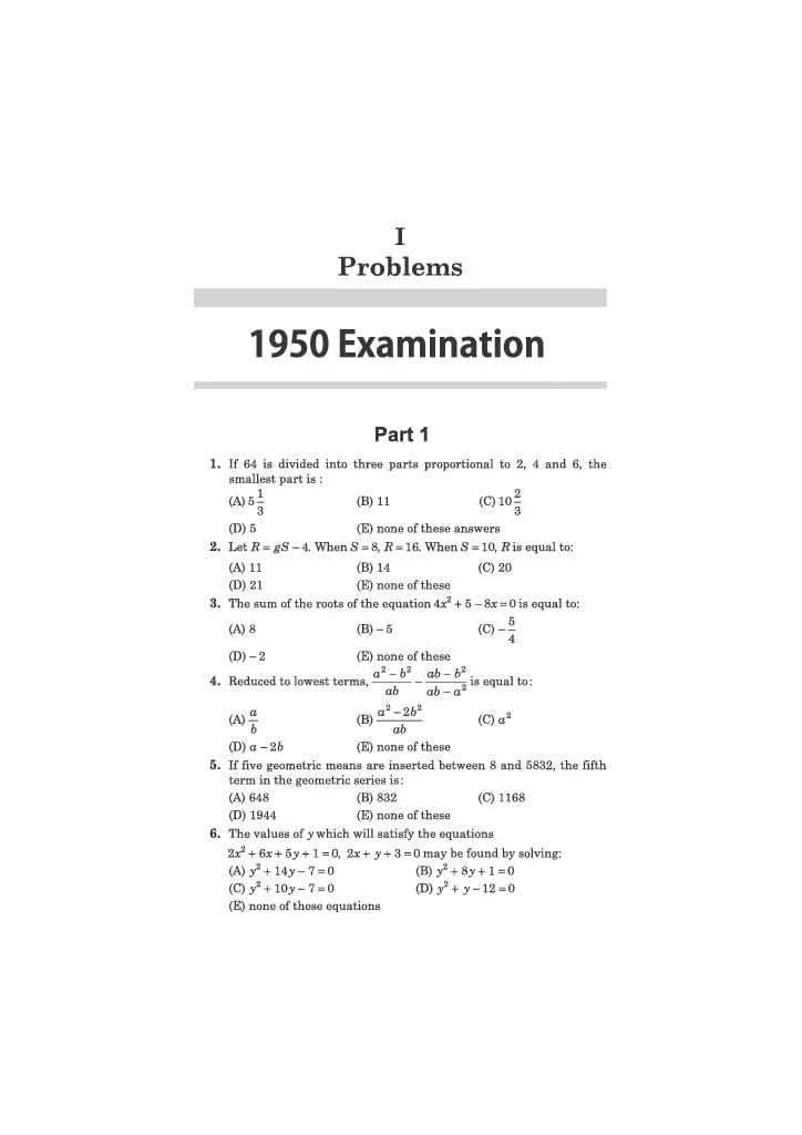 Classic Texts Series The Contest Problem Book I by Charles T. Salkind | Annual High School Mathematics Exams 1950–1960 | Math Practice Book for Olympiads, JEE, NTSE, CUET & Other Competitive Exams 2027 - Image 6