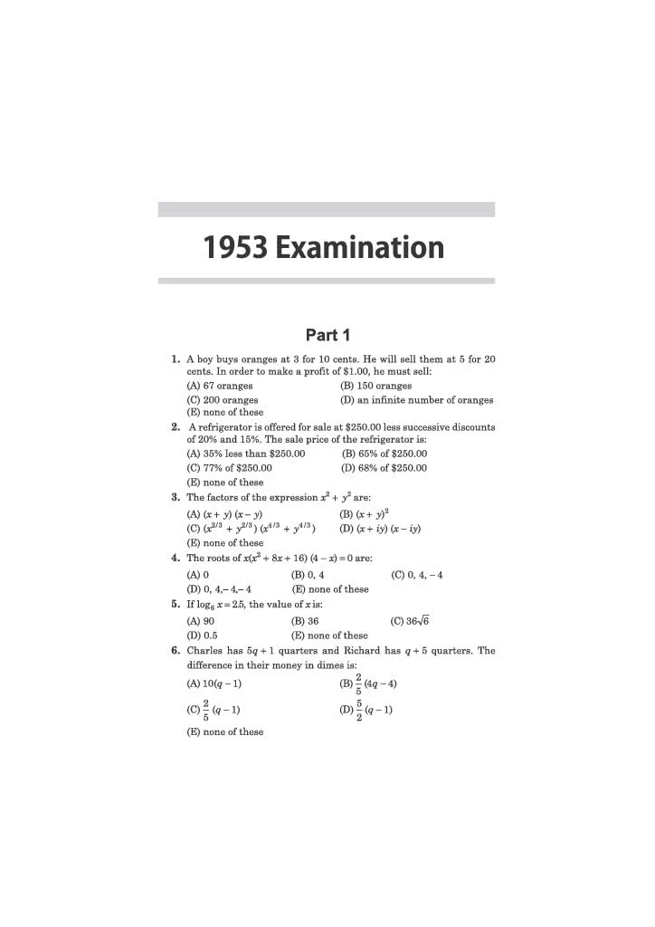 Classic Texts Series The Contest Problem Book I by Charles T. Salkind | Annual High School Mathematics Exams 1950–1960 | Math Practice Book for Olympiads, JEE, NTSE, CUET & Other Competitive Exams 2027 - Image 9