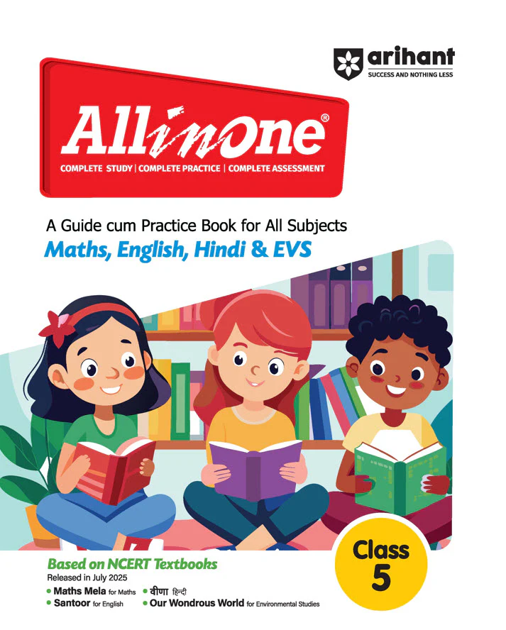 Combo of All in one & workbook Clas 5 | (Maths, English, Hindi & EVS) & Veena Hindi, Santoor English, Maths Mela | With Free Our Wondrous World | Based on New NCERT Released on April 2025 - Image 2