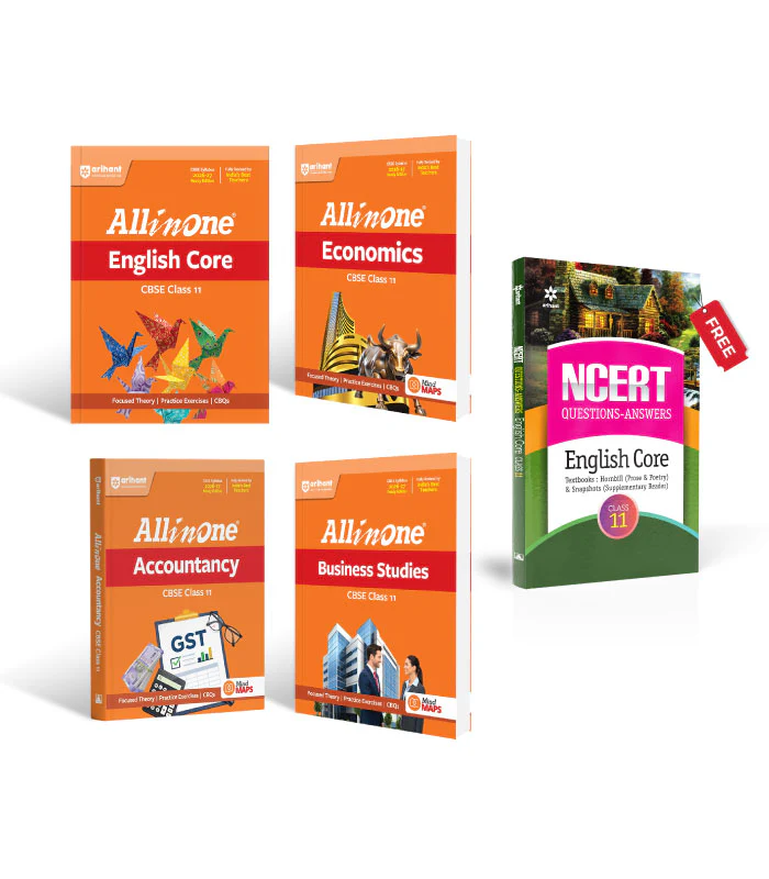 Combo of CBSE All in One Class 11th Exam 2026-2027 | English Core, Economics, Accountancy, Business Studies | With Free NCERT Solutions- English for Class 11th @90