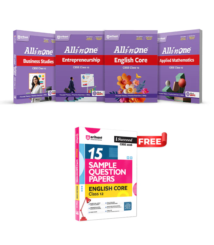 Combo of CBSE All in One Class 12th Exam 2026-2027 | English Core, Business Studies, Applied Mathematics, Entrepreneurship | With Free I SUCCEED CBSE English Core 12th @275