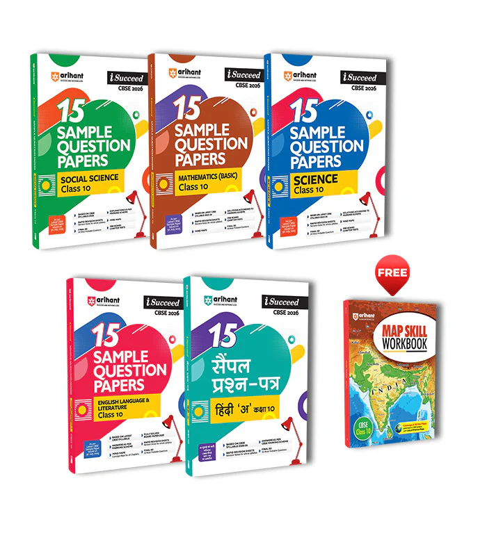 Combo of CBSE i-Succeed Sample Question Papers For Class 10th | Science, Social Science, Mathematics (Basic), English Language, Hindi-A | With Free Map Skill Social Science Class 10th | English Medium