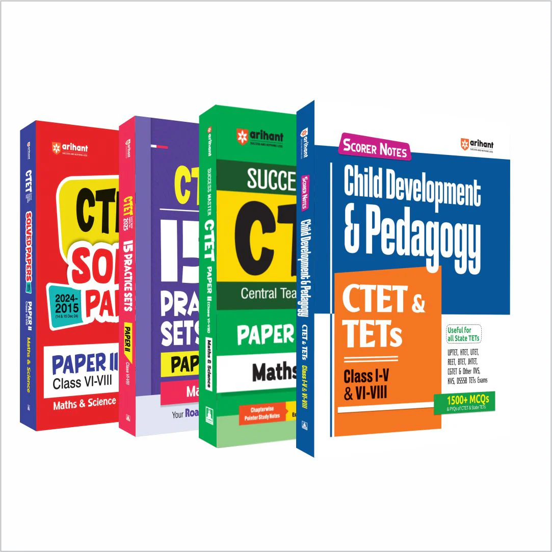 Combo of CTET 2025 Math & Science with Child Development & Pedagogy Class VI-VIII (Junior Level) - (Paper - 2) | English Medium