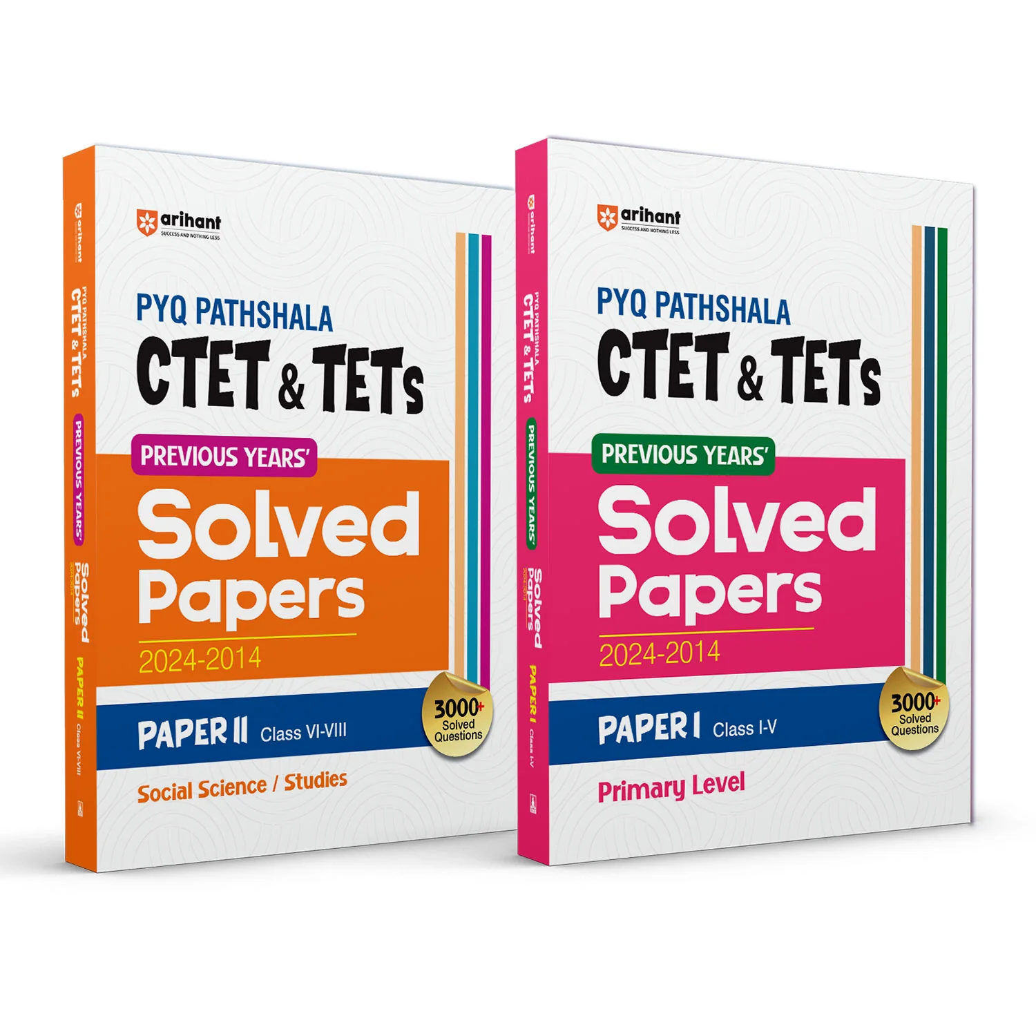 Combo of CTET PYQ PATHSHALA Class I-V & VI-VIII (Paper 1 & 2 ) Exam 2025 | Solved Papers 2024-2014 & Social Science/Stuides (Solved Papers 2024-2014) | English Medium