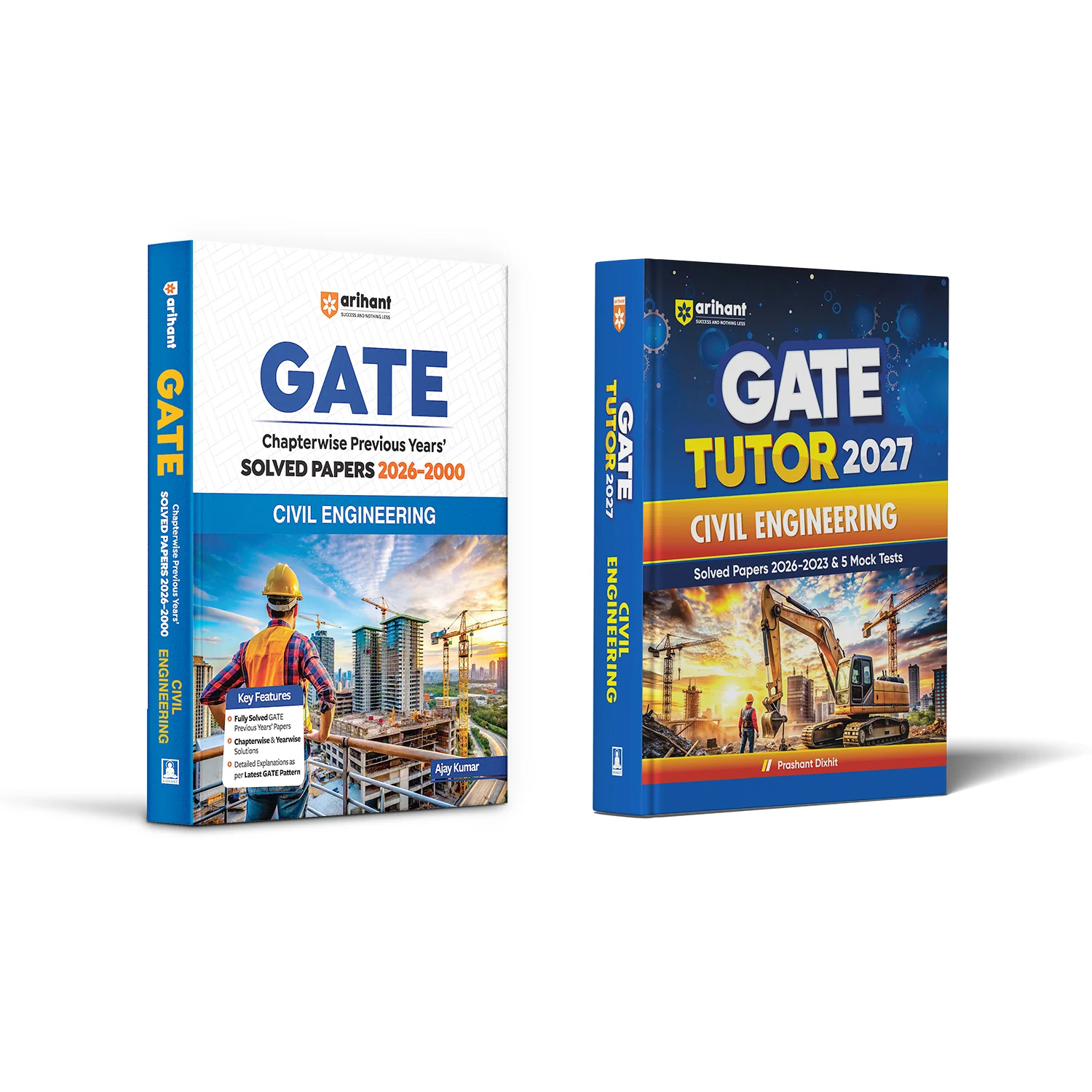 Combo of GATE Tutor 2027 Civil Engineering | Solved Papers 2023β2026 & 5 Mock Tests & Chapterwise Solved Papers 2026β2000 | English Medium
