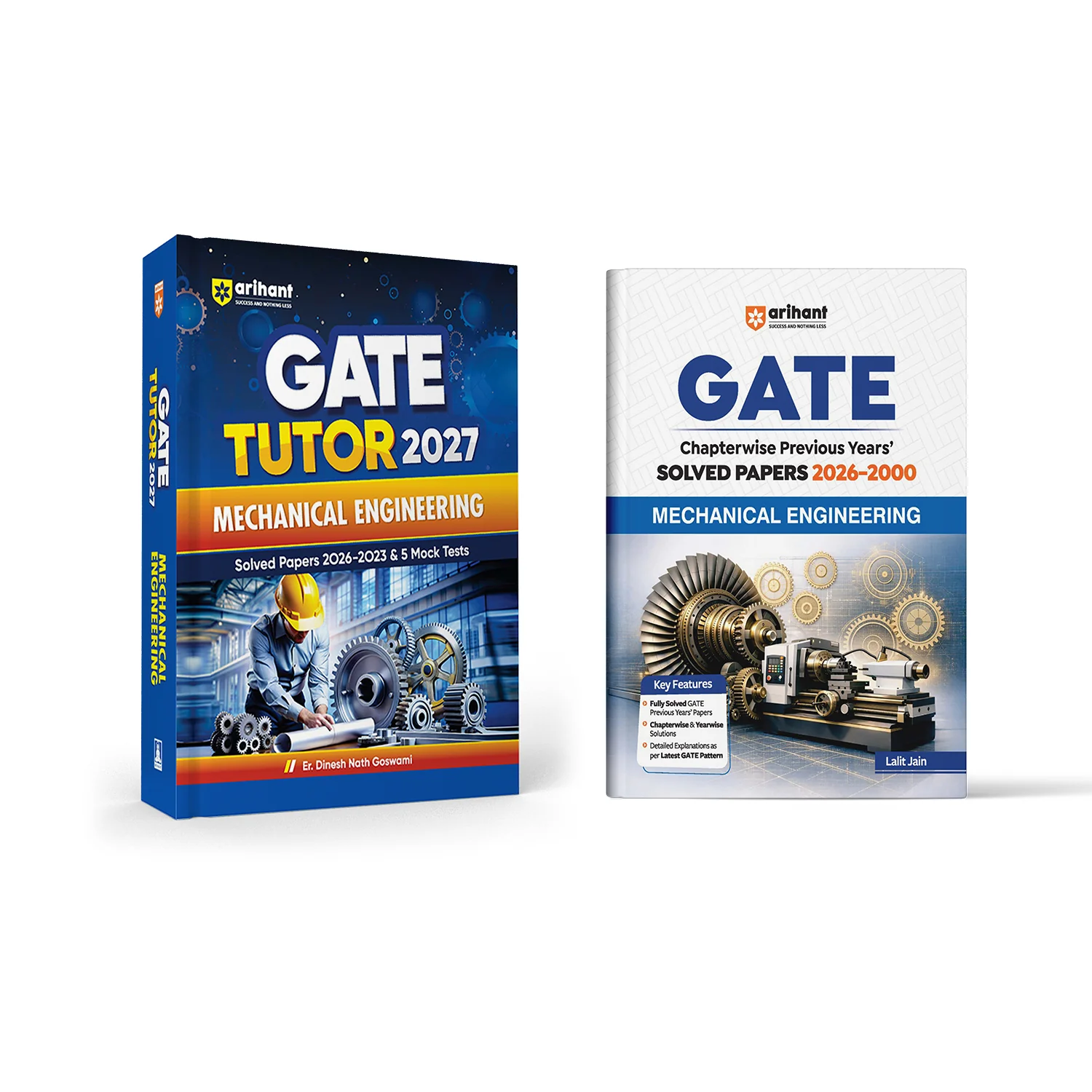 Combo of GATE Tutor 2027 Mechanical Engineering | Solved Papers 2023β2026 & 5 Mock Tests & Chapterwise Solved Papers 2026β2000 | English Medium