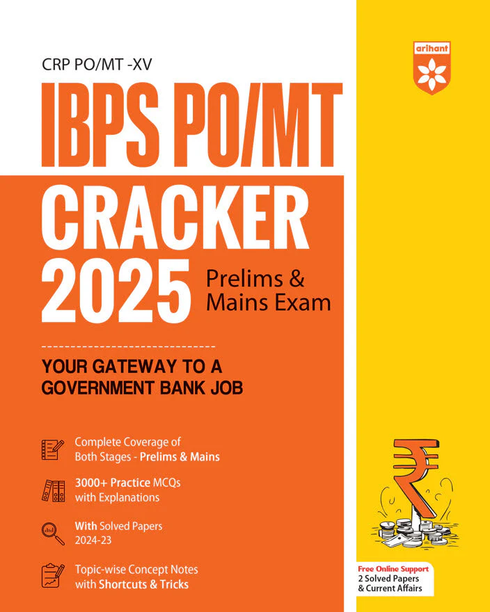 Cracker IBPS PO/MT Prelims & Mains Exam 2025 | 3000+ Practice MCQs & Solved Papers (2024-23) | Study Guide