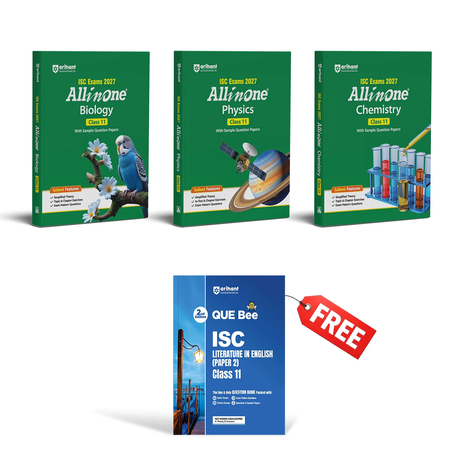 Combo of ISC All in One Class 11 Exam 2027 | Physics, Chemistry & Biology | With Free ISC Literature in English (Paper 2) Class 11