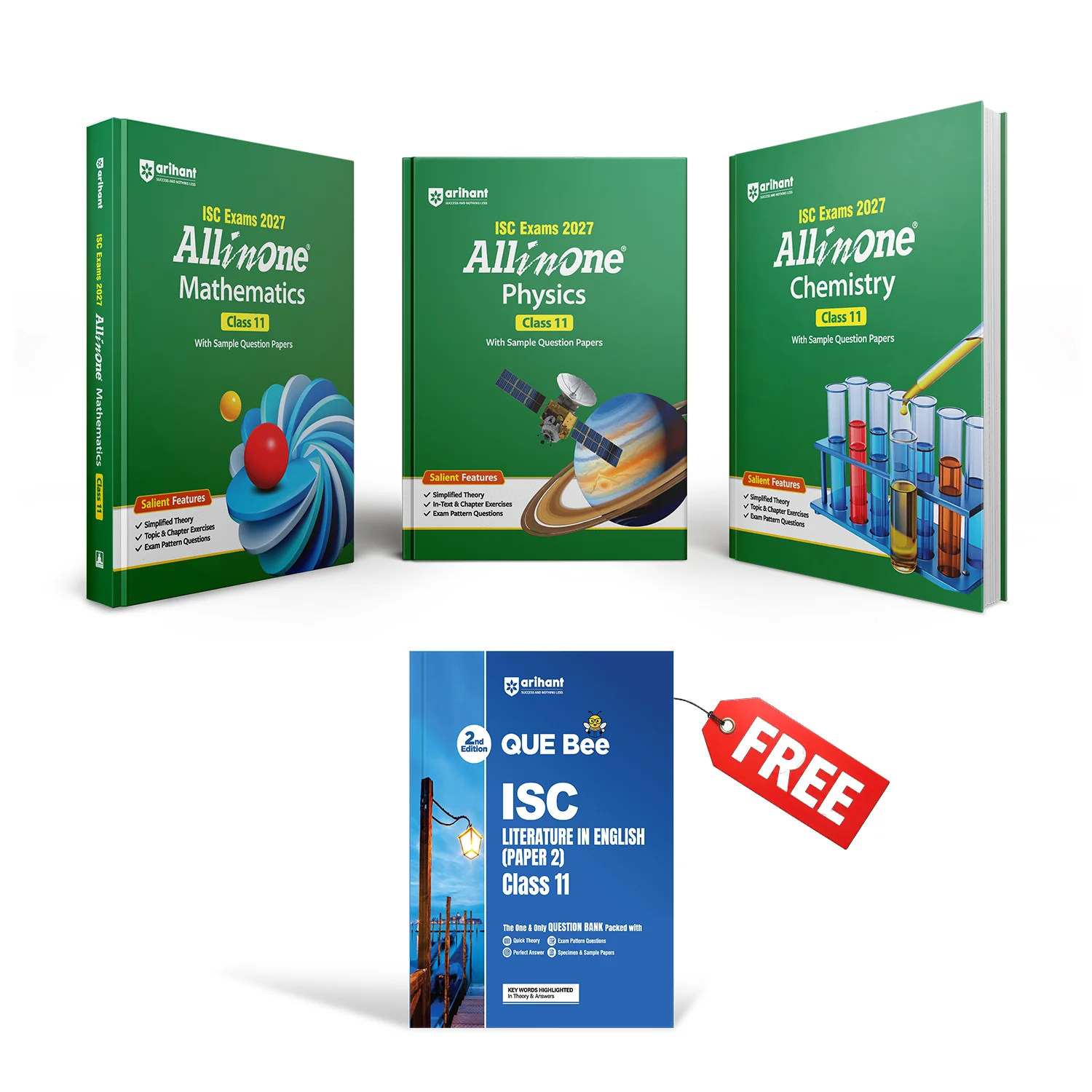Combo of ISC All in One Class 11 Exam 2027 | Physics, Chemistry & Mathematics | With Free ISC Literature in English (Paper 2) Class 11