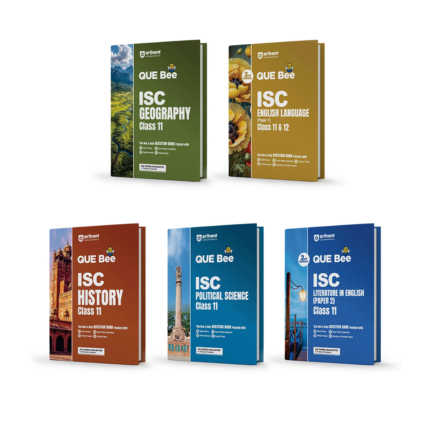 Combo of ISC QUEE BEE Class 11 Exam 2027 | English Lit (Paper-2), Eng Lang. (Paper-1), History, Political Science, Geography | As per Latest ICSE Syllabus | Que Bee 2nd Edition