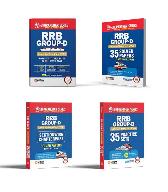 Combo of Railway Group 'D' (Level 1) Computer Based Test 2026 | Study Guide, 35 Solved Papers (2025-2018), Chapterwise Solved Papers (2025, 2022, 2018) & 35 Practice Sets | English Medium