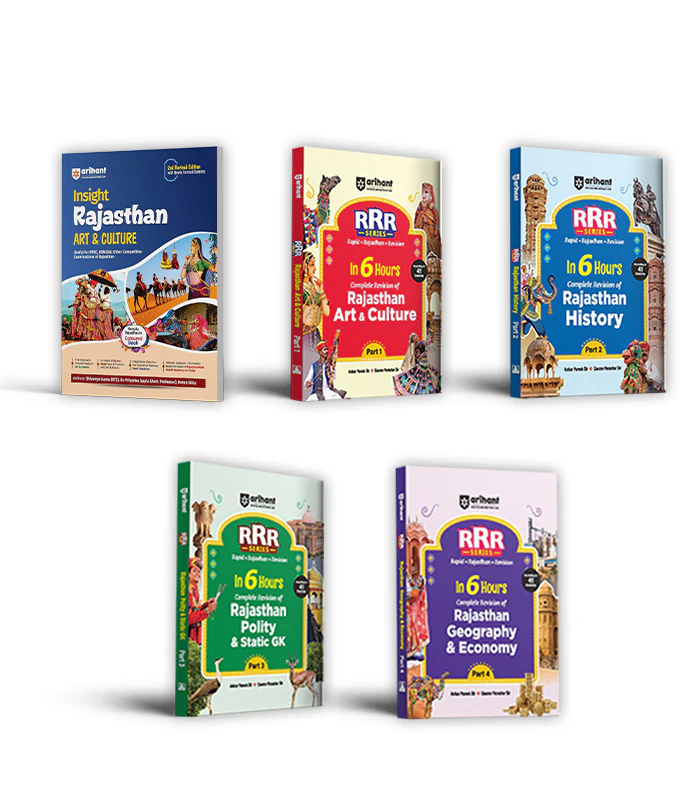 Combo of Rajasthan Pocket RRR | Insight Rajasthan, Part-1 Art & Culture, Part-2 History, Part-3 Polity & & Static GK & Part 4 Geography & Economy | English Medium