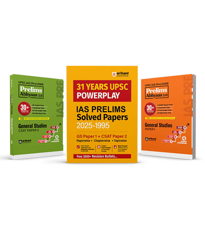 Combo of UPSC IAS Prelims 2026 General Studies Paper I & II with 31 Year Solved Papers| Prelims Abhyas 2.0 | English Medium