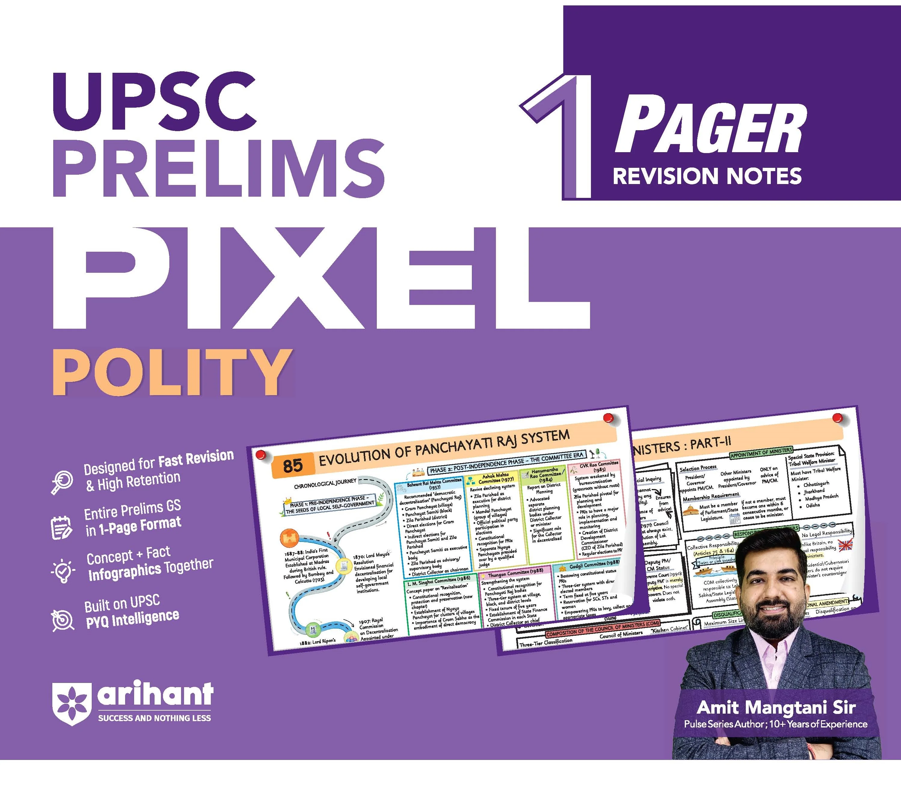 Combo of UPSC Pixel 1-Pager Revision Notes | Prelims Booster, Polity, Geography, Environment, History, Economy | English Medium - Image 3