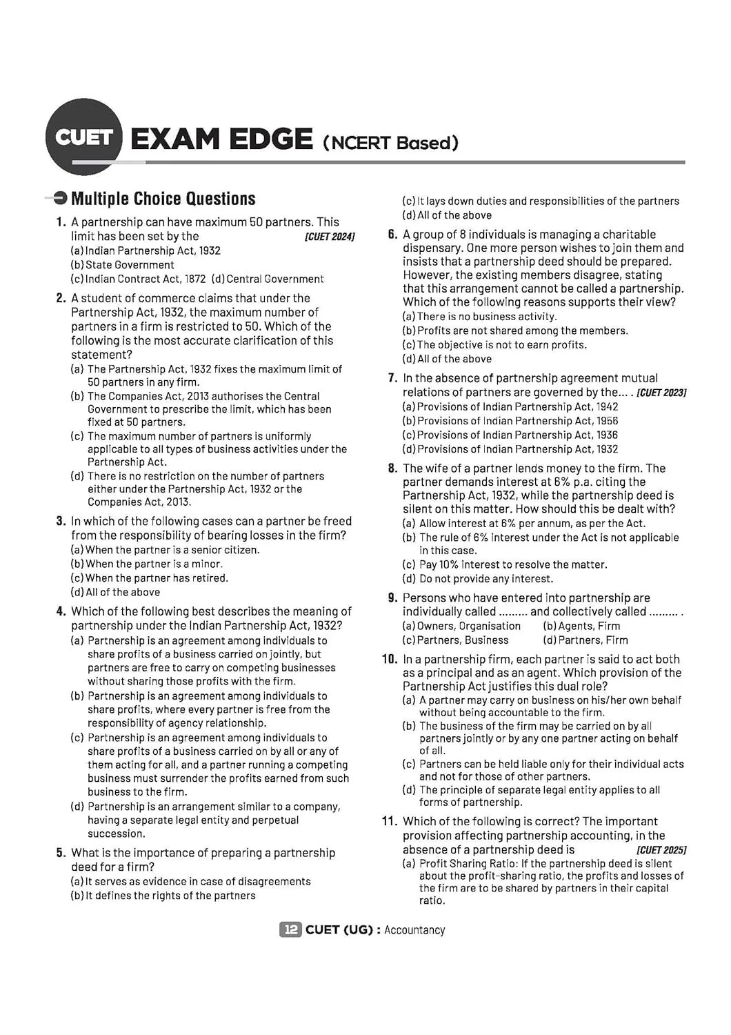 CUET UG 2026 Accountancy | Chapterwise Notes & Question Bank | Based on NTA Pattern | 1000+ NCERT MCQs, Assertion Reason & Case-Based Questions | Chapterwise Mindmaps & Flash Cards | Free Online Digital Support - Image 5