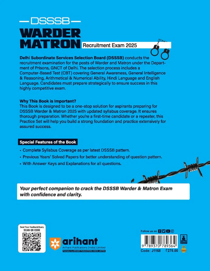 DSSSB Warder Matron Recruitment Exam 2025 | 10 Practice Sets +5 Solved Papers with Detailed Solutions - Image 2