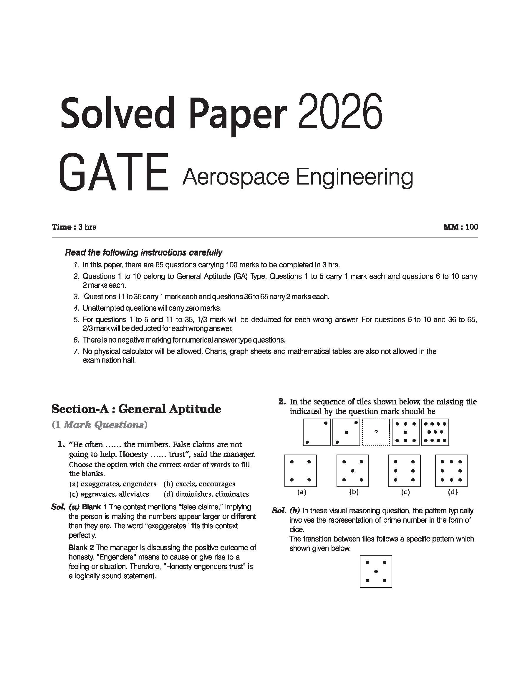GATE Aerospace Engineering Chapterwise Solved Papers 2026–2000 with 6 Mock Papers |Chapterwise & Yearwise Detailed Explanations as per GATE Pattern - Image 3