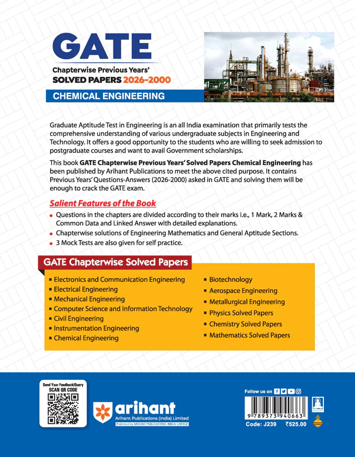 GATE Chemical Engineering Chapterwise Solved Papers 2026–2000 |Chapterwise & Yearwise Detailed Explanations as per GATE Pattern - Image 8