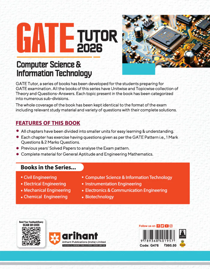 GATE Tutor Computer Science & Information Technology Exam 2026 | With Solved Papers 2025-23 & 5 Mock Tests by Shanti Kirupani, Prachi Jain, Amrita Mishra - Image 2