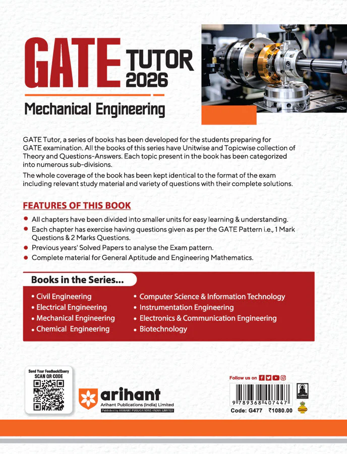 GATE Tutor Mechanical Engineering Exam 2026 | With Solved Papers 2025-23 & 5 Mock Tests by Er. Dinesh Nath Goswami - Image 2