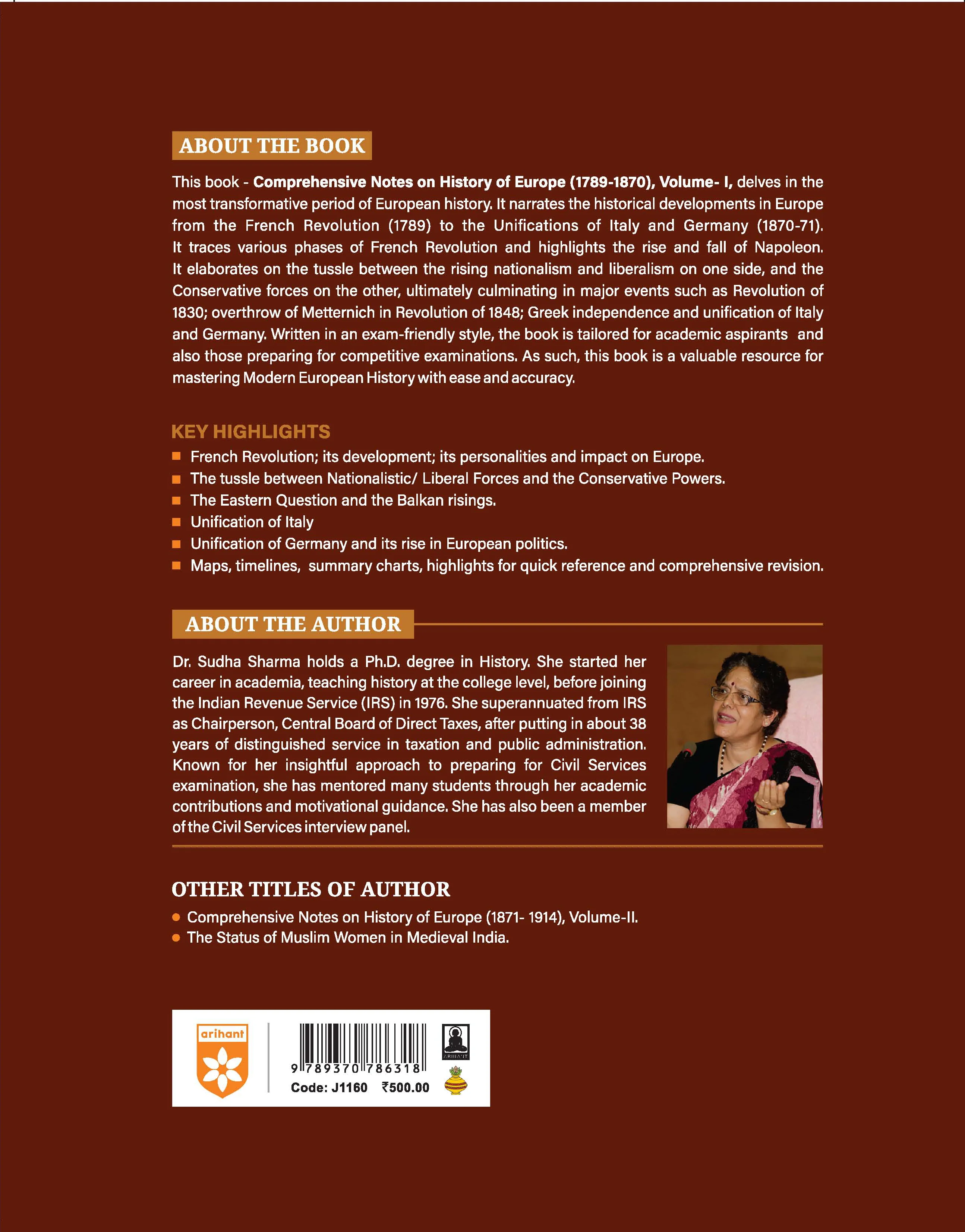 Complete Study Notes on History of Europe 1789–1870 Volume I | UPSC, State PCS & University Exams | By Dr Sudha Sharma - Image 2