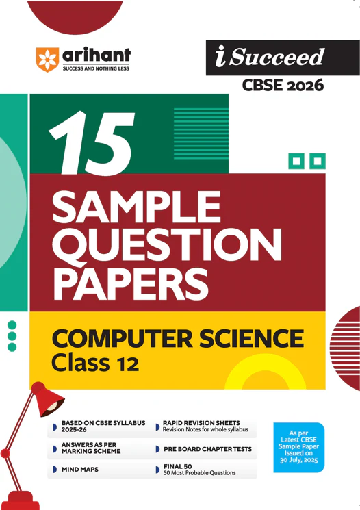 i-Succeed CBSE 2026 β Computer Science Class 12 | 15 Sample Question Papers | Rapid Revision Sheets | Mind Maps | Final 50 Most Probable Questions | As per Latest CBSE Sample Paper