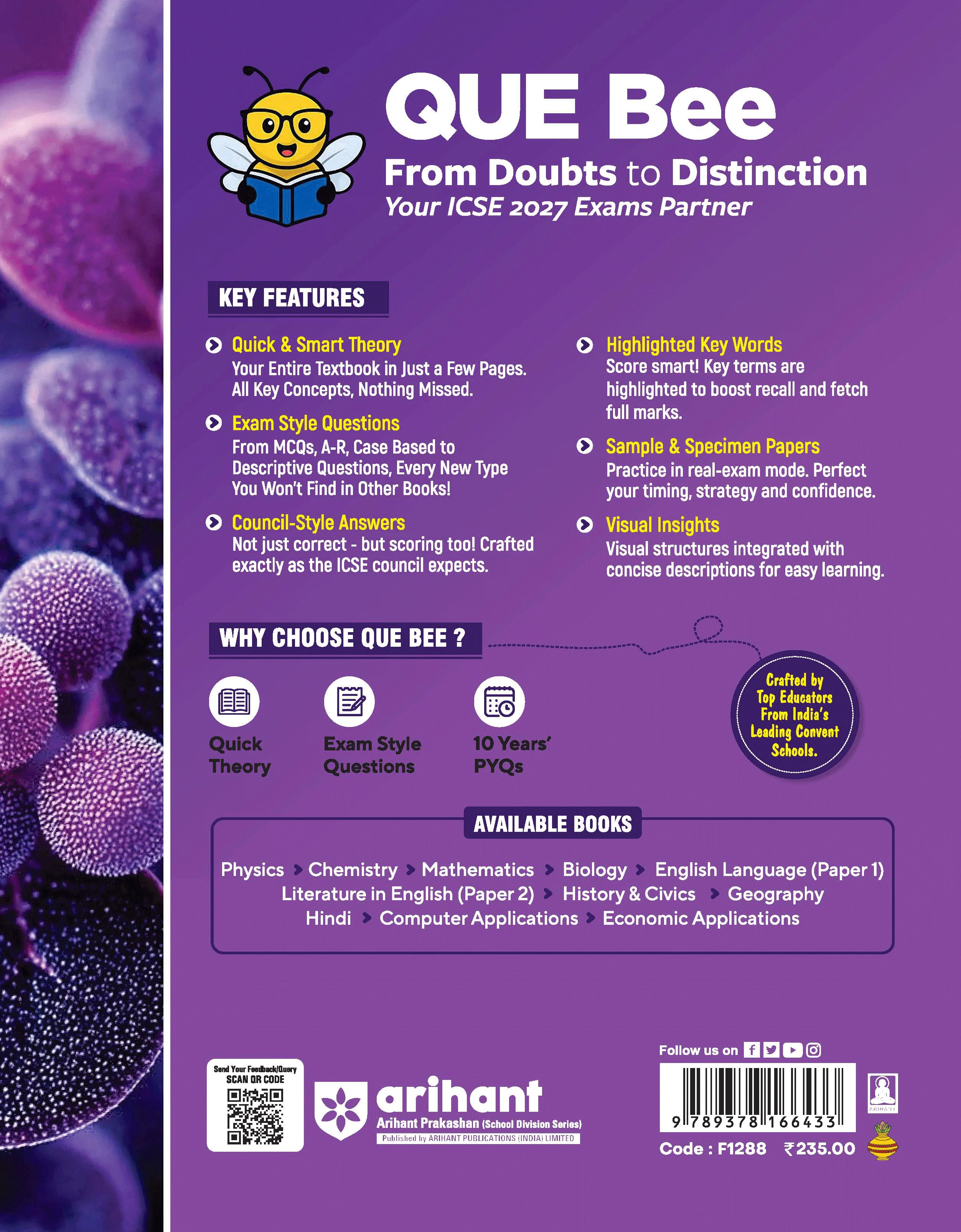 ICSE Biology Class 9 Exam Book | Quick Theory, Exam Pattern Questions & Sample Papers | As per Latest ICSE Syllabus | Que Bee 2nd Edition - Image 11