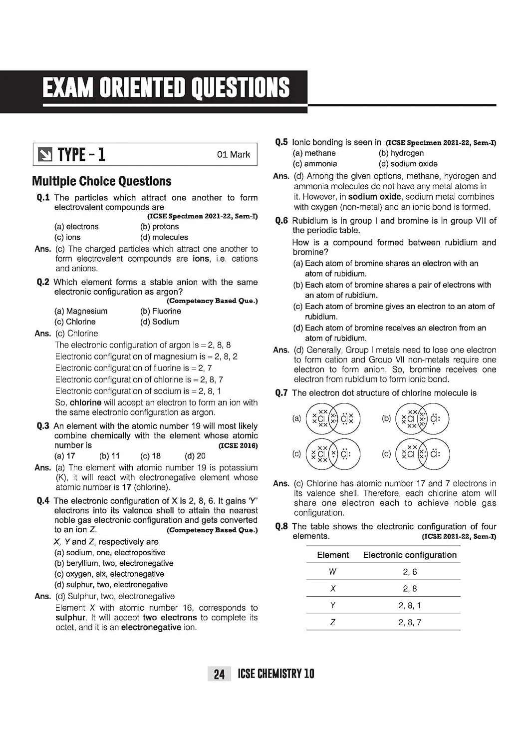 ICSE Chemistry Class 10 Exam | Quick Theory, Exam Pattern Questions & Sample Papers | As per Latest ICSE Syllabus | Que Bee 2nd Edition - Image 7
