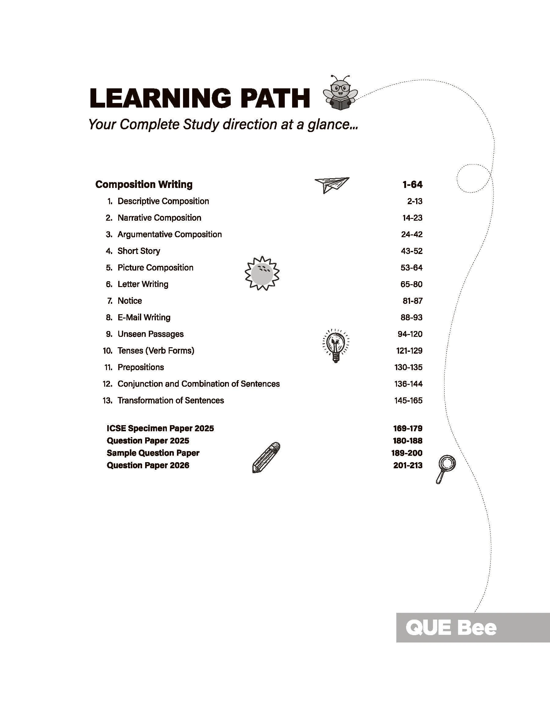 ICSE English Language (Paper I) Class 9 & 10 Exam | Quick Theory, Exam Pattern Questions & Sample Papers | As per Latest ICSE Syllabus | Que Bee 2nd Edition - Image 5