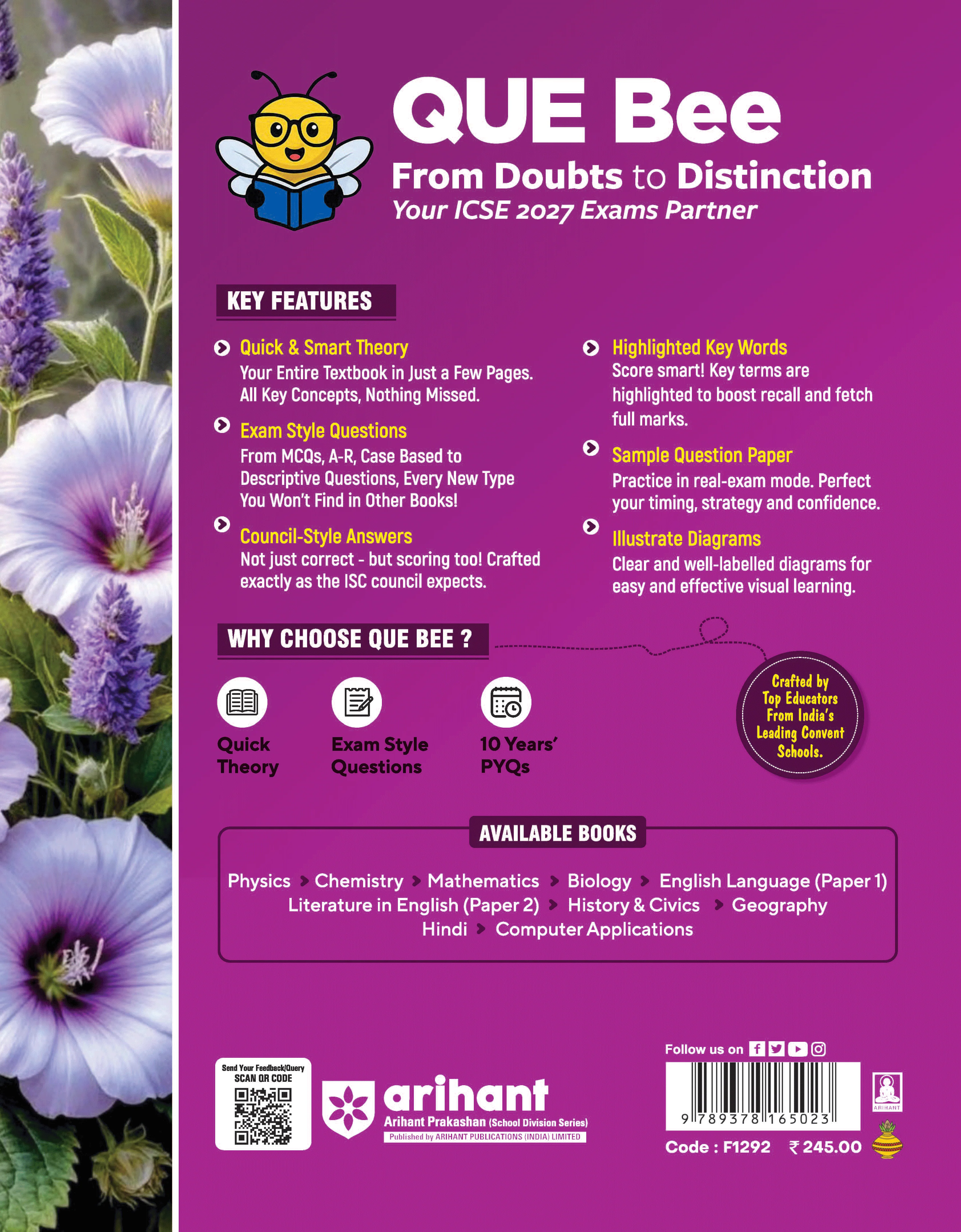 ICSE English Language (Paper I) Class 9 & 10 Exam | Quick Theory, Exam Pattern Questions & Sample Papers | As per Latest ICSE Syllabus | Que Bee 2nd Edition - Image 6